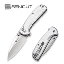 SENCUT ArcBlast Flipper & Button Lock & Thumb Stud Knife Aluminum Handle (2.98" 9Cr18MoV Blade) S22043B - 2