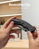 SENCUT Cybrix Thumb Stud & Flipper & Button Lock Knife Black Aluminum Handle (3.46" Black 9Cr18MoV Blade) S23098A - 1 - SENCUT