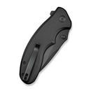 SENCUT Cybrix Thumb Stud & Flipper Knife Black Aluminum Handle (3.46" Black 9Cr18MoV Blade) S23098A - 1 - SENCUT