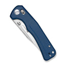 SENCUT Slybolt Thumb Stud & Crossbar Lock Knife Blue Canvas Micarta Handle (3.59" Satin Finished 9Cr18MoV Blade) S25001A - 2 - SENCUT