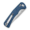 SENCUT Slybolt Thumb Stud & Crossbar Lock Knife Blue Canvas Micarta Handle (3.59" Satin Finished 9Cr18MoV Blade) S25001A - 2 - SENCUT