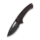 SENCUT Squiggy Flipper & Thumb Hole & Button Lock Knife Burgundy / Black G10 Handle (3.89" Black 9Cr18MoV Blade) S24082A - 3 - SENCUT