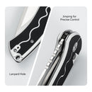 SENCUT Squiggy Flipper & Thumb Hole & Button Lock Knife G10 Handle (3.89" 9Cr18MoV Blade) S24082A - 1 - SENCUT