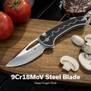 SENCUT Squiggy Flipper & Thumb Hole & Button Lock Knife G10 Handle (3.89" 9Cr18MoV Blade) S24082A - 1 - SENCUT