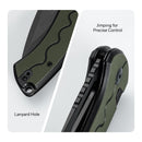 SENCUT Squiggy Flipper & Thumb Hole & Button Lock Knife G10 Handle (3.89" 9Cr18MoV Blade) S24082A - 2 - SENCUT
