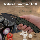SENCUT Squiggy Flipper & Thumb Hole & Button Lock Knife G10 Handle (3.89" 9Cr18MoV Blade) S24082A - 2 - SENCUT