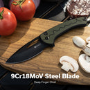 SENCUT Squiggy Flipper & Thumb Hole & Button Lock Knife G10 Handle (3.89" 9Cr18MoV Blade) S24082A - 2 - SENCUT