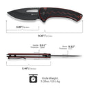 SENCUT Squiggy Flipper & Thumb Hole & Button Lock Knife G10 Handle (3.89" 9Cr18MoV Blade) S24082A - 3 - SENCUT