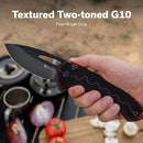 SENCUT Squiggy Flipper & Thumb Hole & Button Lock Knife G10 Handle (3.89" 9Cr18MoV Blade) S24082A - 3 - SENCUT