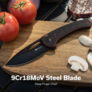 SENCUT Squiggy Flipper & Thumb Hole & Button Lock Knife G10 Handle (3.89" 9Cr18MoV Blade) S24082A - 3 - SENCUT