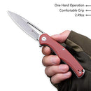 SENCUT CITIUS Flipper & Manual Thumb Knife Burgundy G10 Handle (3.3" Gray Stonewashed 9Cr18MoV Blade) SA01E - SENCUT