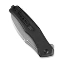 SENCUT Watauga Flipper & Button Lock Knife Black G10 Handle (3.48" Stonewashed D2 Blade) S21011-1 - SENCUT