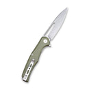 SENCUT CITIUS Flipper & Manual Thumb Knife OD Green G10 Handle (3.3" Gray Stonewashed 9Cr18MoV Blade) SA01A - SENCUT