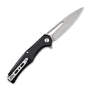 SENCUT CITIUS Flipper & Manual Thumb Knife Black G10 Handle (3.3" Gray Stonewashed 9Cr18MoV Blade) SA01F - SENCUT