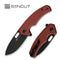 SENCUT Acumen Flipper & Manual Thumb Knife Burgundy G10 Handle (2.98" Black Stonewashed 9Cr18MoV Blade) SA06B - SENCUT