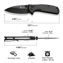 SENCUT ArcBlast Flipper & Button Lock & Thumb Stud Knife Aluminum Handle (2.98" 9Cr18MoV Blade) S22043B-1