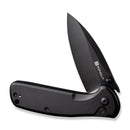 SENCUT ArcBlast Flipper & Button Lock & Thumb Stud Knife Black Aluminum Handle (2.98" Black 9Cr18MoV Blade) S22043B-1