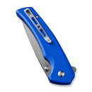 SENCUT Serene Flipper & Button Lock & Thumb Stud Knife Bright Blue Aluminum Handle (3.48" Satin Finished D2 Blade) S21022B-4