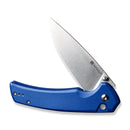 SENCUT Serene Flipper & Button Lock & Thumb Stud Knife Bright Blue Aluminum Handle (3.48" Satin Finished D2 Blade) S21022B-4