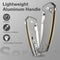 SENCUT Serene Flipper & Button Lock & Thumb Stud Knife Gray Aluminum Handle (3.48" Satin Finished D2 Blade) S21022B-3
