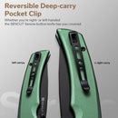 SENCUT Serene Flipper & Button Lock & Thumb Stud Knife Green Aluminum Handle (3.48" Black D2 Blade) S21022B-5