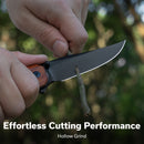 SENCUT Vornix Flipper Knife Guibourtia Wood Handle (3.65" Black 9Cr18MoV Blade) S25038-3