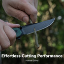 SENCUT Vornix Flipper Knife Teal Green G10 Handle (3.65" Black 9Cr18MoV Blade) S25038-1