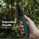 SENCUT Vornix Flipper Knife Teal Green G10 Handle (3.65" Black 9Cr18MoV Blade) S25038-1