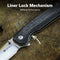 SENCUT Vornix Flipper Knife Black Canvas Micarta Handle (3.65" Satin Finished 9Cr18MoV Blade) S25038-2