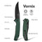 SENCUT Vornix Flipper Knife Teal Green G10 Handle (3.65" Black 9Cr18MoV Blade) S25038-1