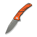 SENCUT Quirk Flipper & Thumb Stud Knife Orange & Black G10 Handle (3.41" Gray Stonewashed D2 Blade) S25099-1