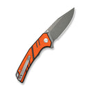 SENCUT Quirk Flipper & Thumb Stud Knife Orange & Black G10 Handle (3.41" Gray Stonewashed D2 Blade) S25099-1