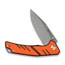 SENCUT Quirk Flipper & Thumb Stud Knife Orange & Black G10 Handle (3.41" Gray Stonewashed D2 Blade) S25099-1