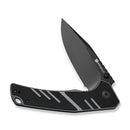 SENCUT Quirk Flipper & Thumb Stud Knife Black & Gray G10 Handle (3.41" Black D2 Blade) S25099-2