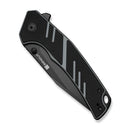 SENCUT Quirk Flipper & Thumb Stud Knife Black & Gray G10 Handle (3.41" Black D2 Blade) S25099-2
