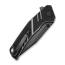 SENCUT Quirk Flipper & Thumb Stud Knife Black & Gray G10 Handle (3.41" Black D2 Blade) S25099-2