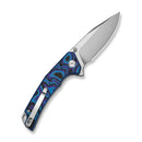 SENCUT Quirk Flipper & Thumb Stud Knife Blue, Purple & Black G10 Handle (3.41" Satin Finished D2 Blade) S25099-3
