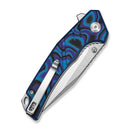 SENCUT Quirk Flipper & Thumb Stud Knife Blue, Purple & Black G10 Handle (3.41" Satin Finished D2 Blade) S25099-3