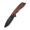 SENCUT Stratex Flipper & Thumb Stud Knife Guibourtia Wood Handle (3.17" Black 9Cr18MoV Blade) S25055-3