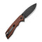 SENCUT Stratex Flipper & Thumb Stud Knife Guibourtia Wood Handle (3.17" Black 9Cr18MoV Blade) S25055-3