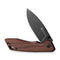 SENCUT Stratex Flipper & Thumb Stud Knife Guibourtia Wood Handle (3.17" Black 9Cr18MoV Blade) S25055-3