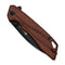 SENCUT Stratex Flipper & Thumb Stud Knife Guibourtia Wood Handle (3.17" Black 9Cr18MoV Blade) S25055-3