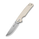 SENCUT Stria Flipper & Thumb Stud Knife Milled Ivory G10 Handle (3.12" Satin Finished D2 Blade) S25112-1