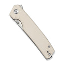 SENCUT Stria Flipper & Thumb Stud Knife Milled Ivory G10 Handle (3.12" Satin Finished D2 Blade) S25112-1