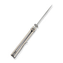 SENCUT Stria Flipper & Thumb Stud Knife Milled Ivory G10 Handle (3.12" Satin Finished D2 Blade) S25112-1