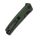 SENCUT Stria Flipper & Thumb Stud Knife Milled Green Canvas Micarta Handle (3.12" Black D2 Blade) S25112-2