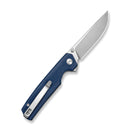 SENCUT Stria Flipper & Thumb Stud Knife Milled Blue Canvas Micarta Handle (3.12" Satin Finished D2 Blade) S25112-3