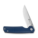 SENCUT Stria Flipper & Thumb Stud Knife Milled Blue Canvas Micarta Handle (3.12" Satin Finished D2 Blade) S25112-3