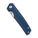 SENCUT Stria Flipper & Thumb Stud Knife Milled Blue Canvas Micarta Handle (3.12" Satin Finished D2 Blade) S25112-3