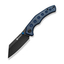 SENCUT Clout Thumb Stud Knife Blue Canvas Micarta Handle (2.99" Black D2 Blade) S26031 Sample2
